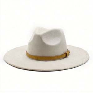 Sombrero Fedora de Gamuza con Correa de Cuero, Colorido, con Forma de Corazón de Durazno, para Hombre y Mujer, Ala Ancha, Estilo Jazz - Product Image 6
