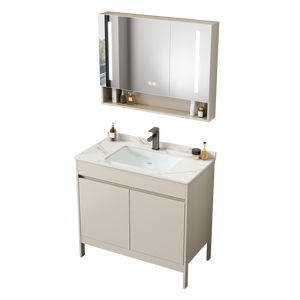 סוג רצפת אלומיניום חדר אמבטיה ארון רחצה הספק גבוה אחסון קרמי משטח שולחן קרמיקה עבור ארון אמבטיה - Product Image 4