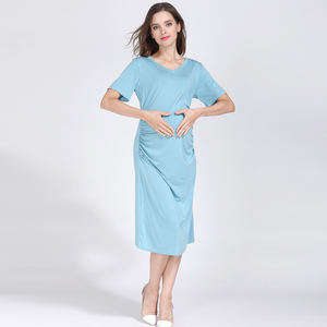 <span class=keywords><strong>Robe</strong></span> de maternité d'été <span class=keywords><strong>grande</strong></span> <span class=keywords><strong>taille</strong></span> à manches courtes, douce, ample et respirante pour femmes enceintes, tailles S-3XL - Product Image 2