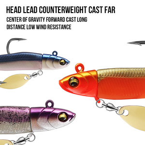 Leurre de pêche en forme de poisson noir, emballage en boîte, 95 mm, 20 g, tête de jigging, silicone souple avec queues supplémentaires, appâts wobblers pour la pêche au <span class=keywords><strong>black</strong></span> <span class=keywords><strong>bass</strong></span>, au brochet, leurre - Product Image 3