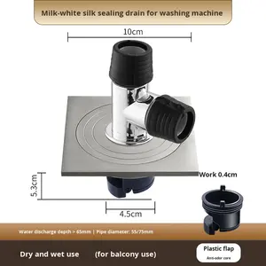 YOTO Glansrijke 304 RVS Vierkante Afvoerputje Geurfilter Volledig Koperen Kern Geurpreventie Badkamer Douche Afvoer - Product Image 6