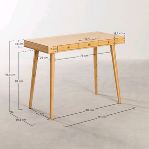 Combohome Tùy Chỉnh Thiết Kế Đơn Giản Tre Văn Phòng Hiện Đại Bàn Nghiên Cứu Máy Tính Xách Tay Máy Tính Văn Phòng Bàn Với Ngăn Kéo - Product Image 6