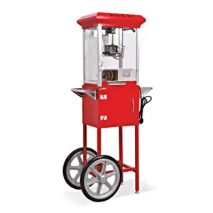 Commercial Automatic Popcorn Machine With Wheel Sweet Caramel Popcorn Machine With Carts