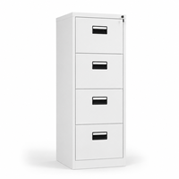 Meubles de bureau modernes, armoire à dossiers en métal à 4 tiroirs, système de verrouillage centralisé de sécurité, extension complète, armoire à dossiers verticale