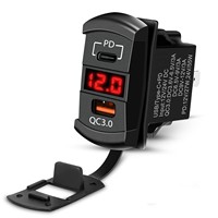 Chargeur de voiture USB Type C PD 12V-24V pour camping-car, avec interrupteur, charge rapide QC 3.0, étanche, pour bateau, marine, bus, camion, golf, camping-car