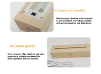 Vente en gros de veilleuse LED Stonelamp Holder Base de lampe Logo personnalisé en bois USB Décoration en bois Souvenir Modern Wood Crafts Beech