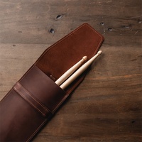 Sac à baguettes de batterie en cuir de vachette personnalisé, étui de rangement personnalisé, cadeau pour les batteurs