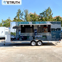 Wetruth Remorque Bar Mobile, Café Mobile, Station de Bar Mobile, Restaurant Entièrement Équipé, Remorque Alimentaire, Food Truck