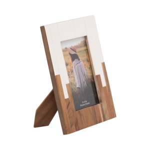 Cornice per foto in resina bicolore 4x6 pollici per decorazioni domestiche, soggiorno, espositore da mensola, da tavolo - Product Image 2
