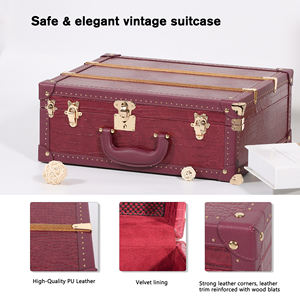 ビンテージデザイナー革旅行荷物セット多機能ストラップビーガンPU軽量高品質 - Product Image 3