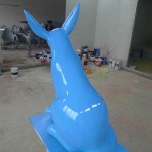 Statue di Animali in Fibra di Vetro Argento Lucido, Arte Moderna per Centri Commerciali e Aree Espositive - Product Image 4