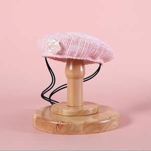 Conjunto de Disfraz de Gato o Cachorro con Sombrero, Collar, Decoración Floral, Boina de Tweed, Lazo, Babero de Perlas, Estilo Princesa, Accesorios para Fiestas para Gatitos - Product Image 2