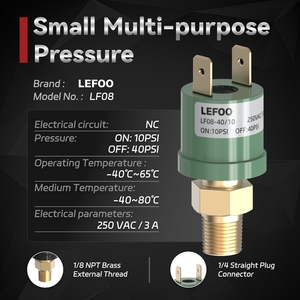 Lefoo lf08 HVAC IP67 điều hòa không khí cao pressostats Fan công tắc áp suất điều khiển áp suất cho chất lỏng khí 0.2 ~ 45bar - Product Image 2