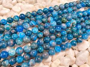 Perles de pierres précieuses rondes lisses en apatite naturelle 4mm 6mm 8mm 10mm 12mm 14mm pour la fabrication de bijoux - Product Image 2