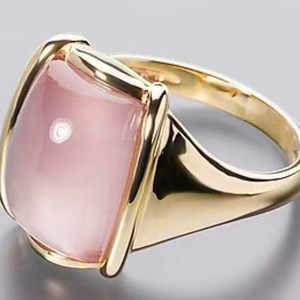 Elegante Anello Irregolare Quadrato Effetto Pietra di Luna Stile Coreano Giapponese Gioielli Moda Donna Uso Quotidiano Regalo Chic - Product Image 1