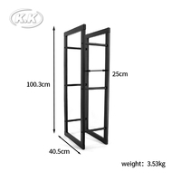 Kawagebo Kamp (KK) L 405 X L 250 X H 1003 mm Support de rangement pour bois de chauffage en acier au carbone, porte-bûches, ensemble d'outils pour foyer