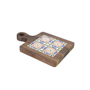Posavasos de madera con diseño de azulejos, cuadrado, resistente al calor, para uso en la cocina. - Product Image 5