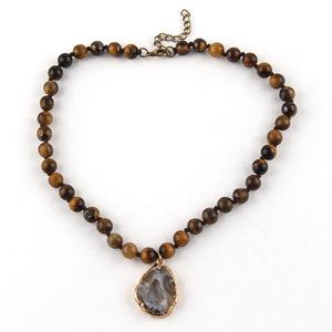 أزياء المرأة مجوهرات قصيرة الأمازون الأبيض الأحجار الكريمة الهوليت الخرز معقود قلادة Druzy المختنق غير النظامية - Product Image 4