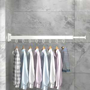 קיר רכוב מתקפל בד ייבוש מתלה שטח חיסכון נשלף אלומיניום כביסה ייבוש מדפי - Product Image 5