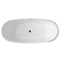 Baignoire autoportante de luxe en acrylique moderne à immersion profonde, surface facile à nettoyer, avec trop-plein, pour intérieur, villa, hôtel, de forme rectangulaire