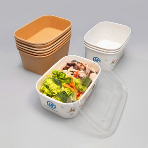 Tùy chỉnh lớn dùng một lần hình chữ nhật màu nâu vuông salad <span class=keywords><strong>container</strong></span> Bát <span class=keywords><strong>container</strong></span> thực phẩm - Product Image 2