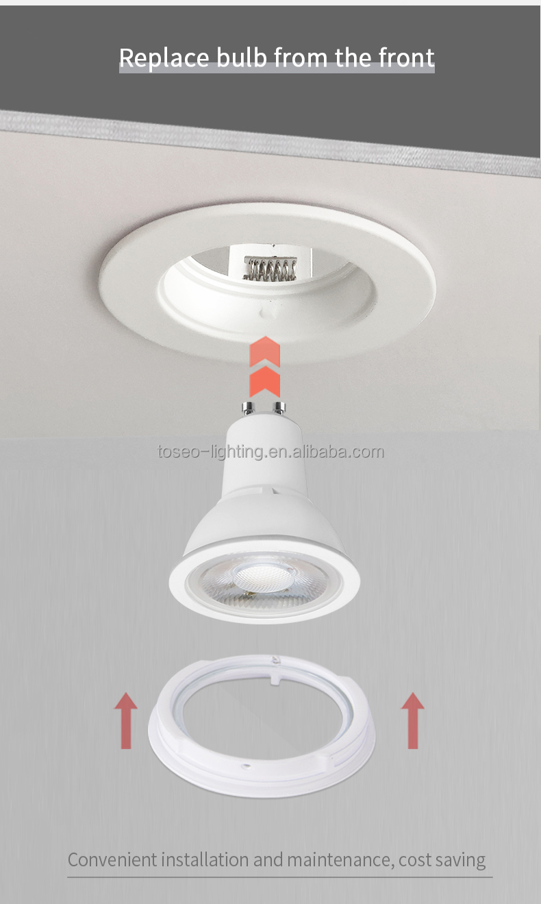 7w Led Recessed Downlight Fixtures Round Die Casting Aluminium Waterproof
