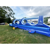Toboggan Gonflable Géant Double Piste avec Piscine pour Entreprise de Location Personnalisée/OEM