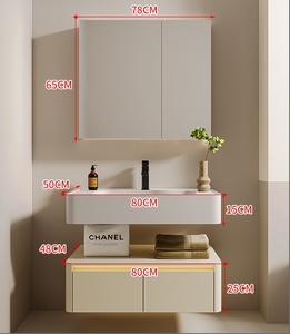 Wholesale Modern Luxury Wooden Bathroom Vanity <b>Cabinet</b> with Melamine Board Wash Basin Sink Furniture 2024 Hot Sale <b>Wall</b> Hung - Product Image 6
