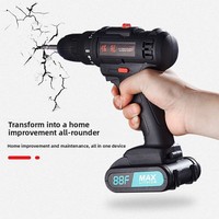 Perceuse électrique sans fil 21V à moteur à balais, lithium-ion, style pistolet, double vitesse, 10mm/25mm, réversible, multifonctionnelle pour usage domestique