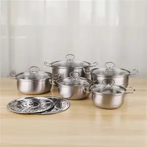 Cocina de alta calidad, 10 Uds., juego de utensilios de cocina de acero inoxidable, juego de ollas para sopa y caldo, juego de ollas