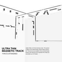 Rail magnétique linéaire à montage en surface ultra-mince DC48v Éclairage intérieur Système d'éclairage sur rail magnétique à LED