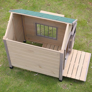 Sangkar rumah anjing Anti korosi, kayu Solid, sedang besar dalam/luar ruangan tahan hujan, tombol penampungan Universal - Product Image 4