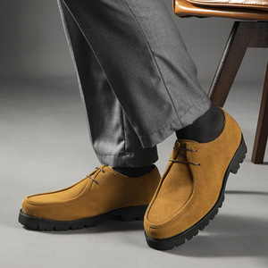 Chaussures à enfiler de luxe haut de gamme en cuir véritable pour le printemps et l'automne, dessus en daim de qualité, doublure intérieure respirante en cuir de vachette - Product Image 4