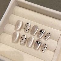 Pure Handmade Short Nail Art Collection Uñas a presión desmontables con yemas de dedos artificiales Serie de puntas de uñas portátiles