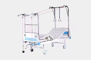 Cama de hospital manual certificada ISO con función de vibración doble o triple de tracción ortopédica de energía multicinética - Product Image 4