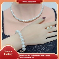 Collier Rétro Perlé pour Femme, Charme Européen Américain, Ras-du-Cou Court en Fausses Perles Rondes Blanches, Bijou de Mariée Superposé Tendance