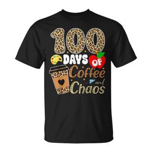 Maglietta per insegnanti amanti del caffè, 100 giorni di scuola, regalo per il 100° giorno di scuola per gli educatori - Product Image 1