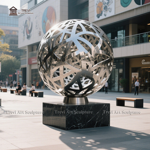 Espejo esférico hueco de acero inoxidable de alta calidad, Bola de mirada, adorno de jardín pulido, escultura de paisaje - Product Image 1