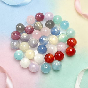 Perles en résine HP0290 Dreamy Galaxy 8/10/12mm, perles rondes irisées scintillantes Aurora pour la fabrication de bijoux DIY, vente en gros - Product Image 1
