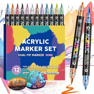168 Colors Dual-Tip Acrylic <b>Marker</b> Set Direct Liquid Ink, 1-5mm Tips, 95% Ink Utilization & Waterproof - Product Image 1