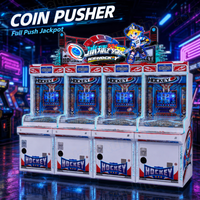 Machine d'arcade personnalisée OEM/ODM pour parcs d'attractions, construite comme un jeu de poussée de pièces avec une qualité stable et un système d'alimentation en pièces.