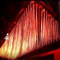 Tube lumineux LED RGB suspendu effet pluie de météores avec contrôle sonore et DMX512, indice de protection IP65, pour DJ, bars et discothèques