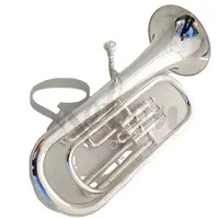 Weifang Rebon Bb sleutel Plated Zilveren Bariton tuba met soft case