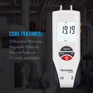 Manómetro Digital de Vacío y Presión de Aire Diferencial Hti HT-1895 con Pantalla LCD y Rango de 10 PSI, Manómetro Digital HT-1895 - Product Image 6