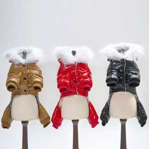 Abrigo de perro de cuatro patas a prueba de nieve Ropa de invierno de algodón grueso respetuoso con el medio ambiente para perros de peluche - Product Image 4