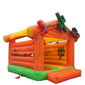 Maison de rebond de fête gonflable semi-fermée personnalisée de haute qualité château sautant conception de l'ouest sauvage capacité maximale 3-5 - Product Image 1