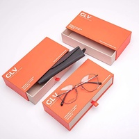 Boîte cadeau en papier orange Shengcan, logo personnalisé créatif, pour lunettes de vue, lunettes de soleil, avec tiroir coulissant