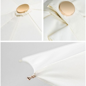 Hot Selling White Fashion Modern 21 Inches Fully-Automatic Open Travel <b>Umbrella</b> Rose Handle Folding <b>Umbrella</b> for Business Gifts - Product Image 5