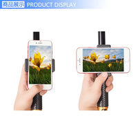 Penjepit Ponsel Fleksibel Universal, Tongkat Selfie Retraktil, Aksesori Dudukan Klip untuk Ponsel Pintar 3.5 hingga 6 Inci