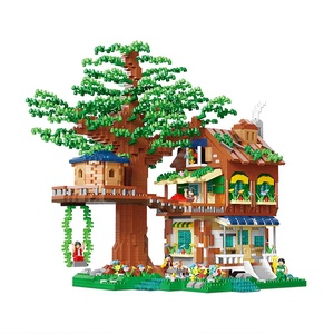 Jouet d'assemblage éducatif personnalisé en plastique ABS, conception de blocs de construction MOC, <span class=keywords><strong>cabane</strong></span> <span class=keywords><strong>dans</strong></span> <span class=keywords><strong>les</strong></span> <span class=keywords><strong>arbres</strong></span>, <span class=keywords><strong>animaux</strong></span>, nature, pour enfants - Product Image 1